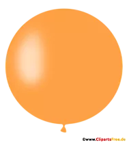 Runder Luftballon in Orange Clipart, Illustration, Bild