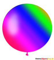 Runder Luftballon in Regenbogenfarben Clipart, Illustration, Bild