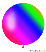 Runder Luftballon in Regenbogenfarben Clipart, Illustration, Bild