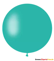Runder Luftballon inTürkis Clipart, Illustration, Bild