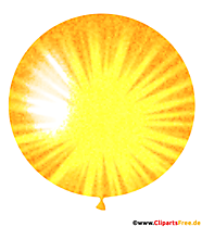 Runder Luftballon mit starkem Sonnenschein Illustration