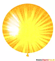 Runder Luftballon mit starkem Sonnenschein Illustration
