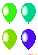 Vier Luftballons Pop Art Bild