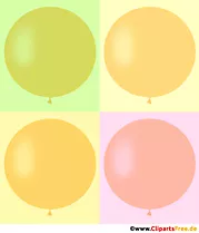 Vier runde Luftballons in Vintagefarben kostenlose Illustration