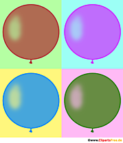Vier runde Luftballons PopArt Illustration