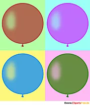 Vier runde Luftballons PopArt Illustration