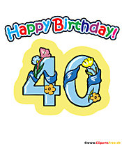 40 Happy Birthday T-Shirt Design zum Downloaden kostenlos