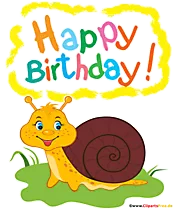 Witzige Schnecke Clipart zum Geburtstag