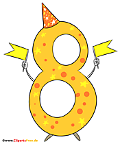 T-Shirt Design zum Kindergeburtstag 8 Jahre alt PNG Template