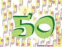 Wünsche zum 50. Geburtstag - Karte, Clipart, Bild