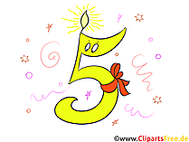 5 Zahlen Clipart zum Geburtstag kostenlos