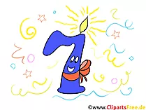 7 Zahlen Clipart zum Geburtstag kostenlos