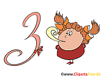 Bild 3 (Drei) - kostenlose Zahlen & Geburtstag Grafiken, Cliparts