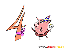 Bild 4 (Vier) - kostenlose Zahlen & Geburtstag Grafiken, Cliparts