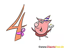 Bild 4 (Vier) - kostenlose Zahlen & Geburtstag Grafiken, Cliparts