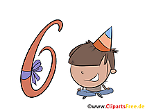 Bild 6 (Sechs) - kostenlose Zahlen & Geburtstag Grafiken, Cliparts