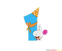 Cartoonzahl 1 (Eins) für Baby Geburtstag Vorlage