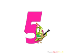 Cartoonzahl 5 (Fünf) lustige Vorlagen zum Geburtstag