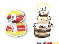 Clipart 3 - Zahlen als Bilder zum Herunterladen in Hochauflösung