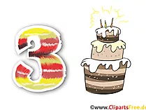 Clipart 3 - Zahlen als Bilder zum Herunterladen in Hochauflösung