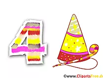 Clipart 4 - Zahlen als Bilder zum Herunterladen in Hochauflösung