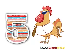 Clipart 5 - Zahlen als Bilder zum Herunterladen in Hochauflösung