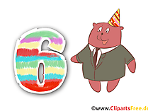 Clipart 6 - Zahlen als Bilder zum Herunterladen in Hochauflösung