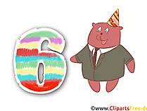 Clipart 6 - Zahlen als Bilder zum Herunterladen in Hochauflösung
