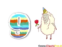 Clipart 9 - Zahlen als Bilder zum Herunterladen in Hochauflösung