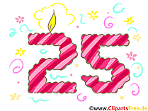 Clipart Zahl 25 zum Drucken