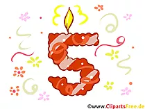 Clipart Zahl 5 zum Drucken