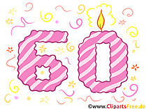 Clipart Zahl 60 zum Drucken
