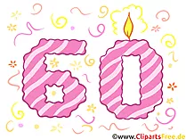 Clipart Zahl 60 zum Drucken