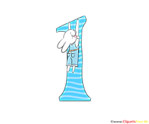 Geburtstagszahl 1 zum Drucken