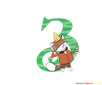 Geburtstagszahl 3 zum Basteln