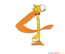 Geburtstagszahl 4 zum Herunterladen, Drucken, Ausschneiden