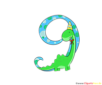 Geburtstagszahl 9 Clipart zum Ausschneiden