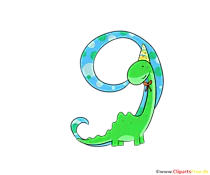 Geburtstagszahl 9 Clipart zum Ausschneiden