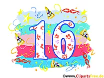 Grafik 16 - Gratis Clipart-Bilder mit Zahlen zum Drucken