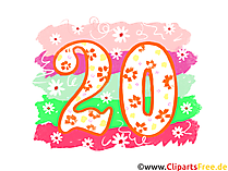 Grafik 20 - Gratis Clipart-Bilder mit Zahlen zum Drucken