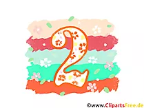 Grafik 2 - Gratis Clipart-Bilder mit Zahlen zum Drucken