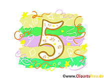 Grafik 5 - Gratis Clipart-Bilder mit Zahlen zum Drucken