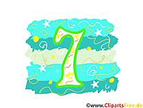 Grafik 7 - Gratis Clipart-Bilder mit Zahlen zum Drucken