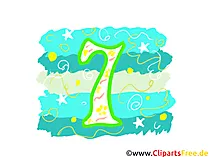 Grafik 7 - Gratis Clipart-Bilder mit Zahlen zum Drucken