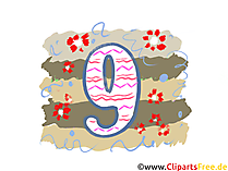 Grafik 9 - Gratis Clipart-Bilder mit Zahlen zum Drucken