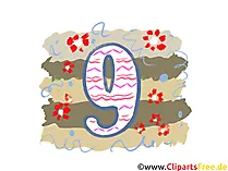 Grafik 9 - Gratis Clipart-Bilder mit Zahlen zum Drucken