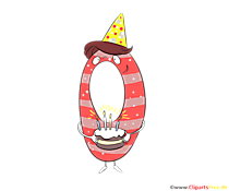 Lustige Zahl 0 im Cartoonstil zum Herunterladen