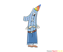 Lustige Zahl 1 zum Ausdrucken zum Geburtstag