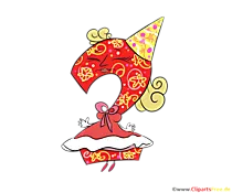 Lustige Zahl 2 zum Ausdrucken zum Geburtstag