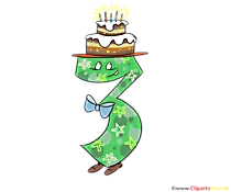 Lustige Zahl 3 zum Drucken zum Geburtstag